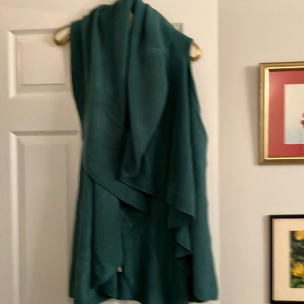 Rook green shawl vest. One size